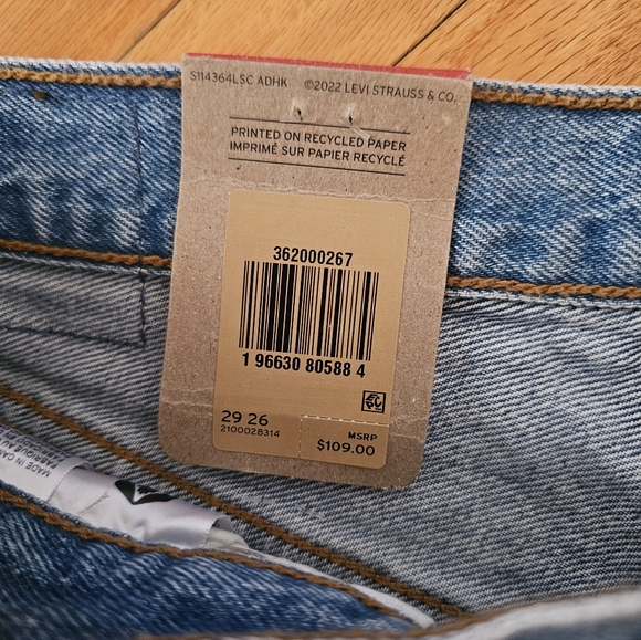 Levi’s 501 Original Fit Jeans 29x26 Light Wash NWT - Picture 2 of 3